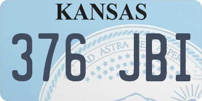 KS license plate 376JBI