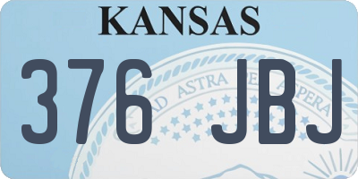 KS license plate 376JBJ