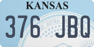 KS license plate 376JBQ