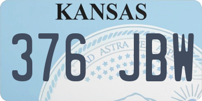 KS license plate 376JBW