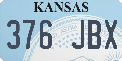 KS license plate 376JBX