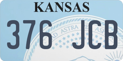 KS license plate 376JCB