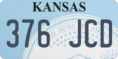 KS license plate 376JCD