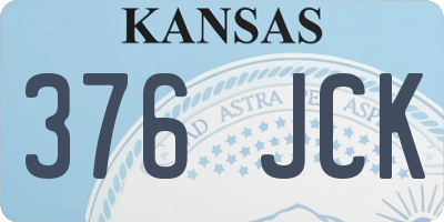 KS license plate 376JCK
