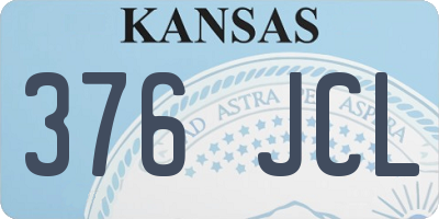 KS license plate 376JCL