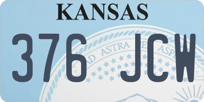 KS license plate 376JCW