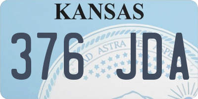 KS license plate 376JDA