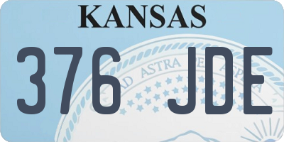 KS license plate 376JDE