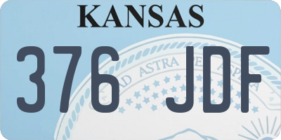 KS license plate 376JDF