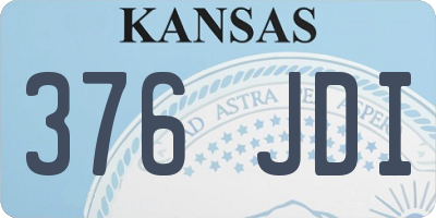 KS license plate 376JDI