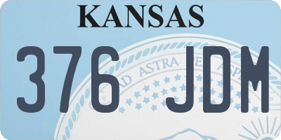 KS license plate 376JDM