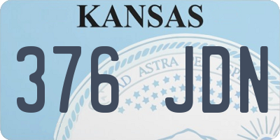 KS license plate 376JDN