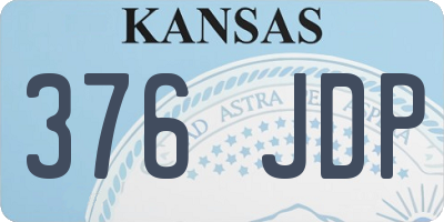 KS license plate 376JDP