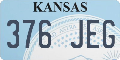 KS license plate 376JEG