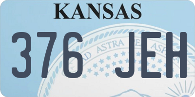 KS license plate 376JEH