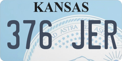 KS license plate 376JER