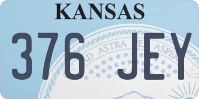 KS license plate 376JEY