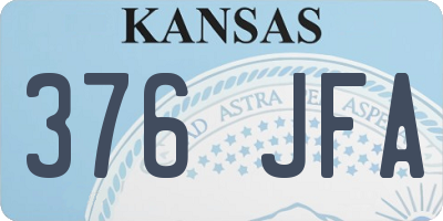 KS license plate 376JFA