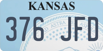 KS license plate 376JFD