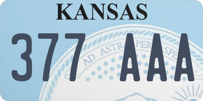 KS license plate 377AAA