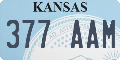KS license plate 377AAM