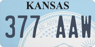 KS license plate 377AAW