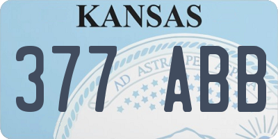 KS license plate 377ABB