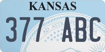 KS license plate 377ABC