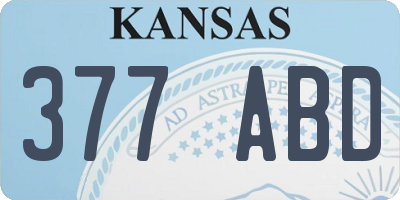 KS license plate 377ABD