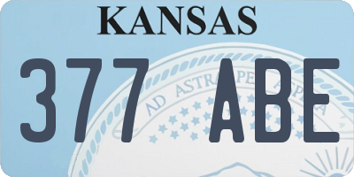 KS license plate 377ABE
