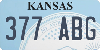 KS license plate 377ABG
