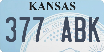 KS license plate 377ABK