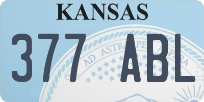 KS license plate 377ABL
