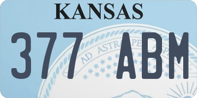 KS license plate 377ABM