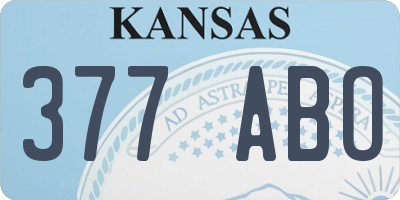 KS license plate 377ABO