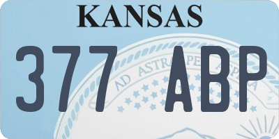 KS license plate 377ABP