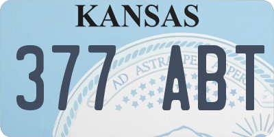 KS license plate 377ABT
