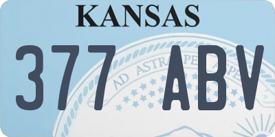 KS license plate 377ABV