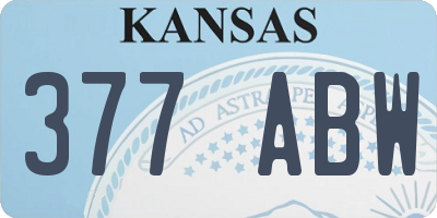 KS license plate 377ABW