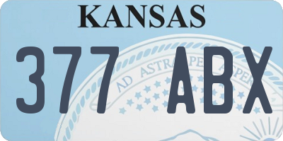 KS license plate 377ABX
