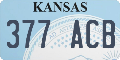 KS license plate 377ACB