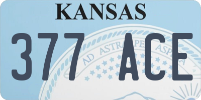 KS license plate 377ACE