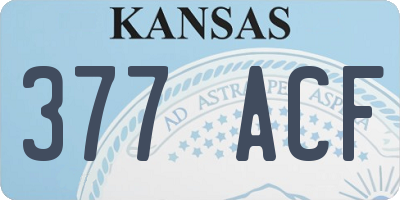 KS license plate 377ACF