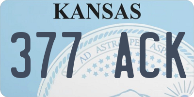 KS license plate 377ACK