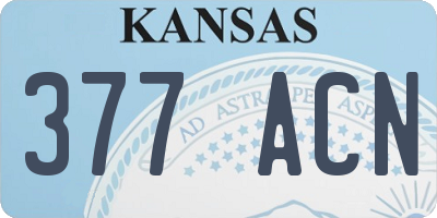 KS license plate 377ACN
