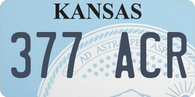 KS license plate 377ACR