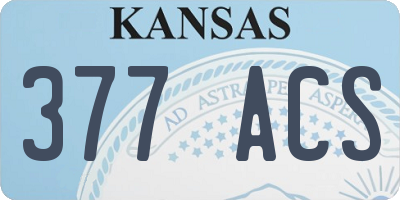 KS license plate 377ACS
