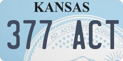 KS license plate 377ACT