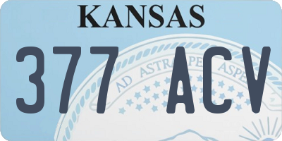KS license plate 377ACV