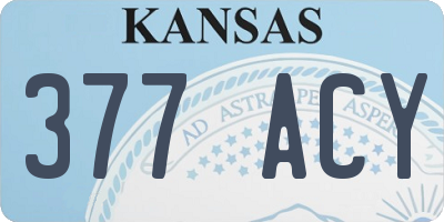 KS license plate 377ACY